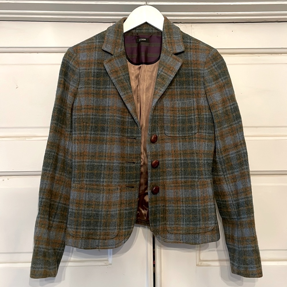 J. Crew Wool Plaid Blazer